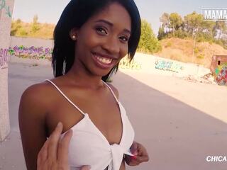 Big Ass Ebony Boni Brown Hardcore X rated movie Outdoor With White shaft - MAMACITAZ