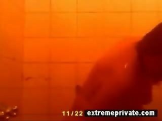 Hidden camera my showering BBW Mum 42 years