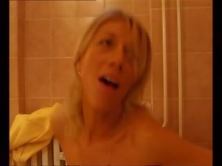 Blonde milf in bathroom