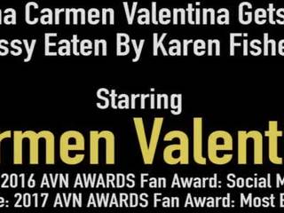 Latin carmen valentina gets her amjagaz eaten by karen fisher