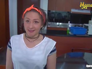 Mamacitaz - preciosa colombiano sirvienta taladrada por cliente durante trabajo horas